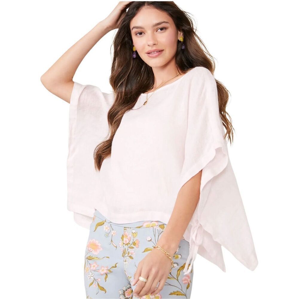 Spartina 449 Linen Laurel poncho lagen look top side ties s/m